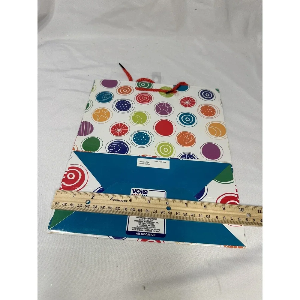 VOILA gift bag party bag BIRTHDAY approximately  5 X 10 inch 12 inches tall